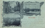 Gruss aus Osten, Deichstr., Osten von Basbeck aus gesehen, Ein Teil Ostens aus der Vogelschau gesehen, gel. 1900