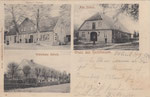 Gruss aus Hechthausen, Fäschers Gasthof, Alte Schule, Wohnhaus Golsch, gel. 1904
