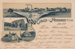 Gruss aus Neuhaus a.d. Oste, Post, Landratsamt, Gerichtsgebäude, gel. 1899