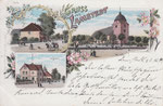 Gruss aus Lamstedt, Grosse Strasse, Kirche, Postamt, gel.1899