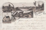 Gruss aus Neuhaus a.d.Oste,Gesamt-Ansicht,Kanalpartie,Altes Schloss,Kirche zu Neuhaus a.d.Oste,Am Hinterdamm,Amtsgerichts - Gebäude,gel.1899