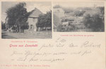 Gruss aus Lamstedt,Geschäftshaus W.Timmermann,Lamstedt vom Kirchturm aus gesehen,gel.1904